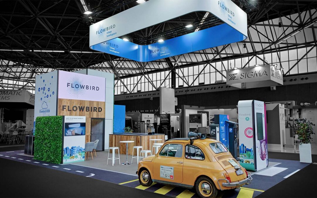 Flowbird à Amsterdam : stand éco-élégant par Enjoy Expo