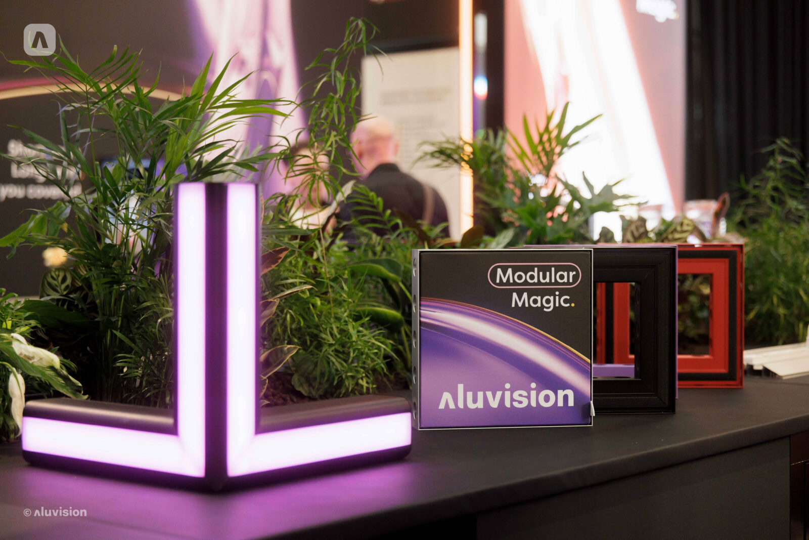Detailansicht des Aluvision-LED-Eckstands