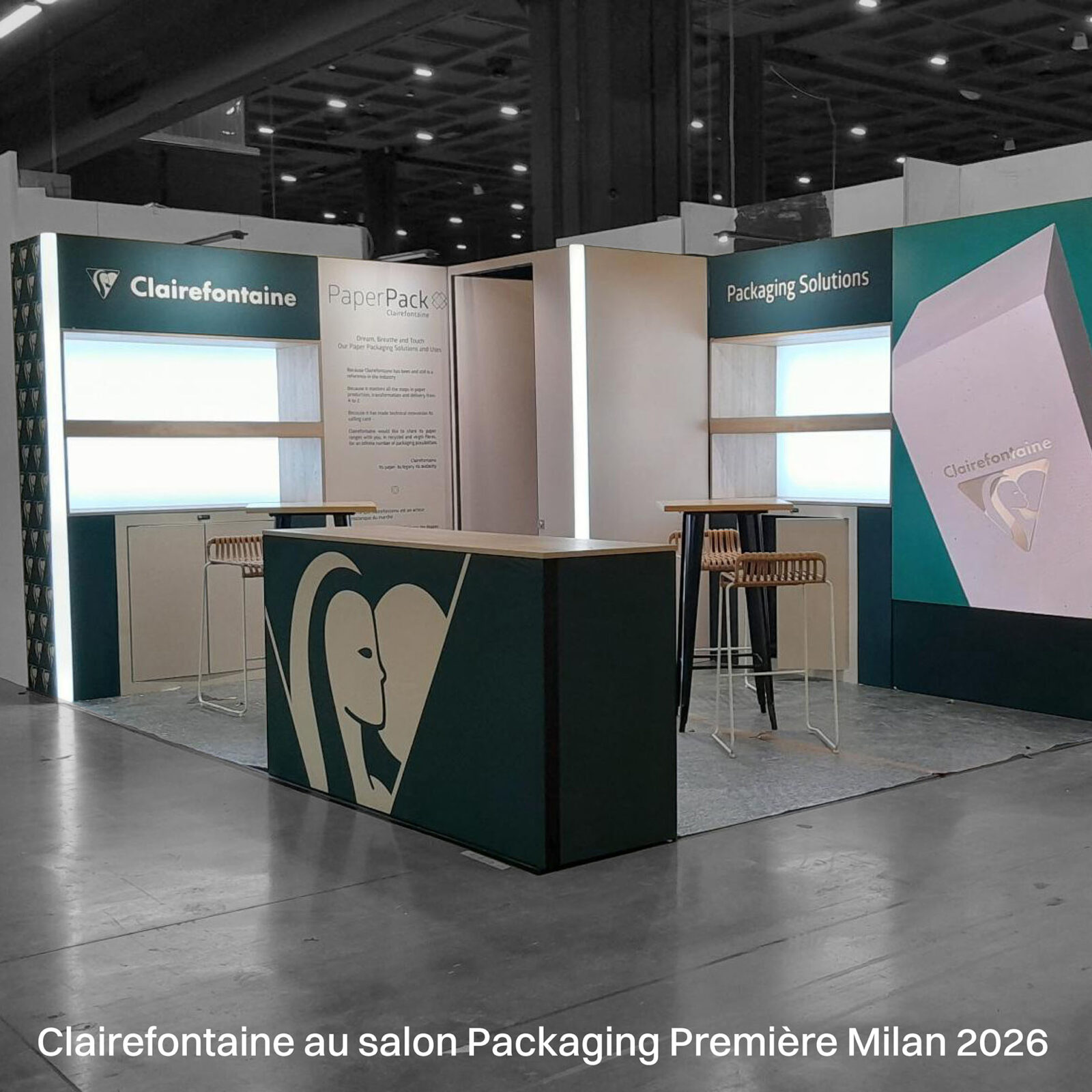 Stand von Clairefontaine auf der Packaging Premiere in Mailand 2026